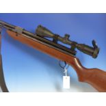 STERLING HR81 AIR RIFLE 0.177 SERIAL No.J107971 WITH CANVAS STRAP, AGS SCOPE 3-9 x 40.