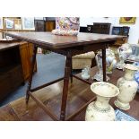 AN INTERESTING ARTS AND CRAFTS OCCASIONAL TABLE IN THE MANNER OF MOYR SMITH. THE TOP 71 x 56cms H.