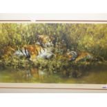 AFTER DAVID SHEPHERD. (1931-2017) ARR. SLEEPY TIGERS, PENCIL SIGNED AND NUMBERED LIMITED EDITION