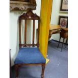 A 19th.C.GOTHIC REVIVAL PUGIN STYLE OAK SIDE CHAIR.