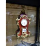 AN EARLY 20th.C.FRENCH ROCOCO STYLE DESK CLOCK WITH FAUX TORTOISESHELL CASE AND GILT BRASS MOUNTS,