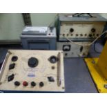 A HUNTS CAPACITOR ANALYSER AND RESISTANCE BRIDLE, AN OLSEN CROSSMATCH GENERATOR, A VOLTMETER AND A