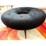 A BESPOKE QUALITY WYCHWOOD FURNITURE DOUGHNUT FORM STOOL.