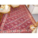 AN ANTIQUE TURKOMAN MAIN CARPET. 324 x 189cms.