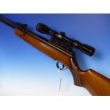 BSA UNDER BARREL COCKING LEVER AIR RIFLE 0.22 SERIAL No.G502568 WITH BSA 3-9 x 40. TELESCOPIC SIGHT