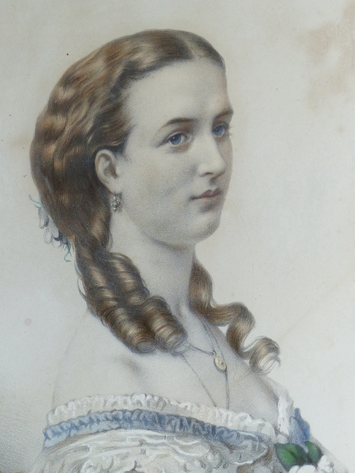 J H MAGUIRE. PORTRAIT OF HRH THE PRINCESS ALEXANDRA, SIGNED AND DATED 1863, LITHOGRAPH, FRAMED. 48 x - Image 2 of 4