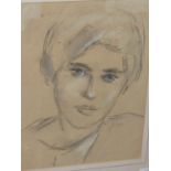 20th.C. BRITISH SCHOOL. A PORTRAIT OF A GIRL, SIGNED INDISTINCTLY. 22.5 x 17.5cms TOGETHER WITH