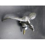 A DESMO CHROME PLATED EAGLE CAR MASCOT, THE SPREAD WINGS W.16.5cms.