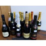 FOURTEEN BOTTLES OF SPARKLING WINES AND CHAMPAGNES. (14)