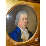 LATE 18th.C.ENGLISH SCHOOL. AN OVAL PORTRAIT OF A GENTLEMAN BELIEVED TO BE Dr. WALL OF WORCESTER,
