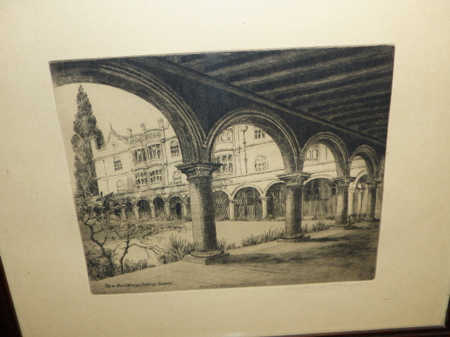 CAMBRIDGE COLLEGE. A SET OF FIVE OAK FRAMED ETCHINGS, EACH PENCIL SIGNED GERTRUDE HAYES TOGETHER - Image 9 of 16