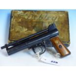 WEBLEY MK1 AIR PISTOL SERIAL No.19906 IN ORIGINAL BOX.