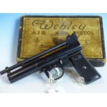 WEBLEY AIR PISTOL MK11 TARGET MODEL 0.177 SERIAL No.35947 WITH ORIGINAL BOX.