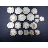 COINS. A COLLECTION OF GEO.III. SILVER CROWNS, HALF CROWNS, ETC. (QTY)