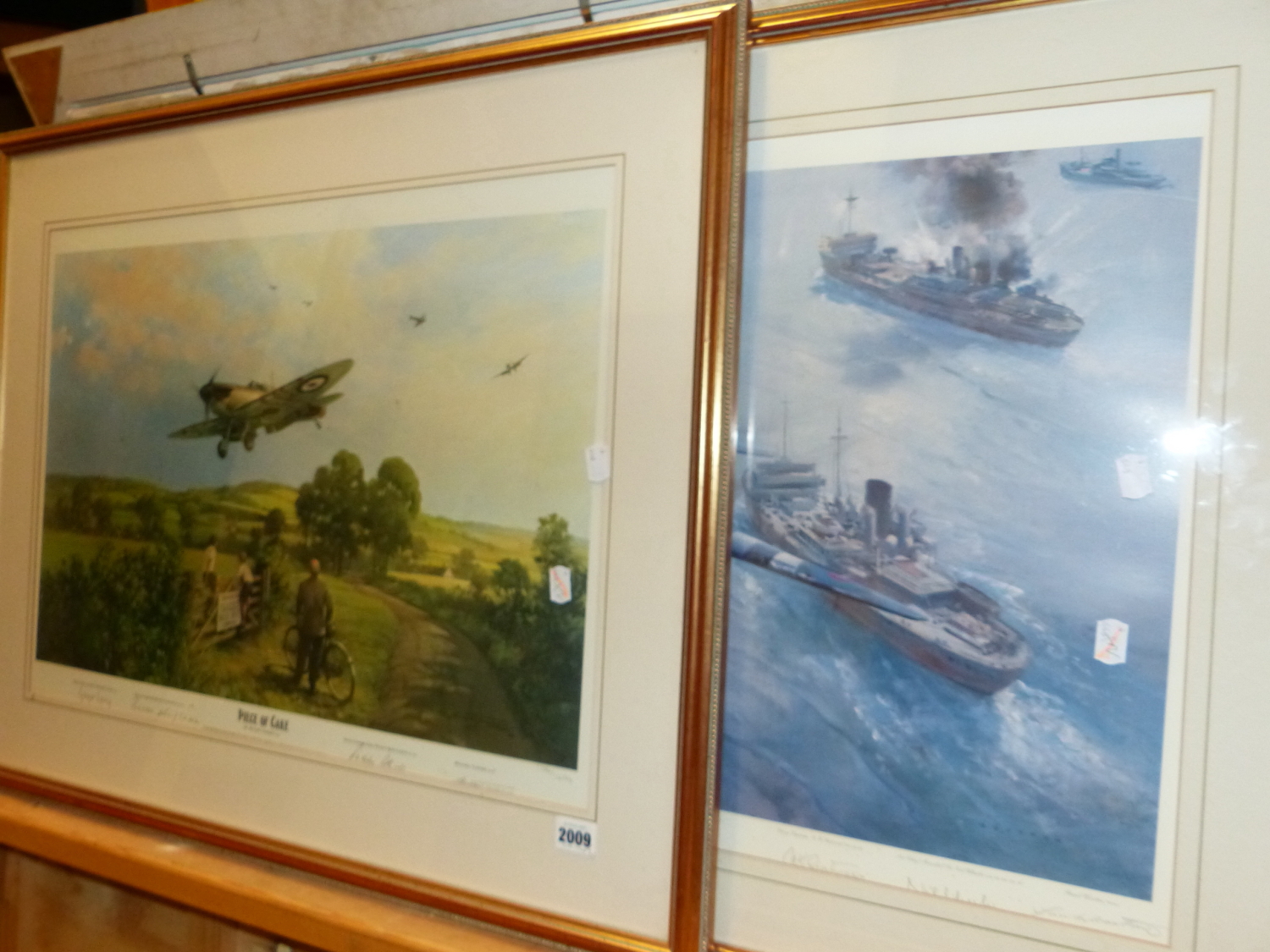 TWO LIMITED EDITION COLOUR PRINTS OF WWII AIR FORCE INTEREST, AFTER MICHAEL TURNER, PIECE OF CAKE,