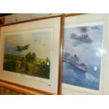 TWO LIMITED EDITION COLOUR PRINTS OF WWII AIR FORCE INTEREST, AFTER MICHAEL TURNER, PIECE OF CAKE,