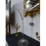A PAIR OF IMPRESSIVE OVER SIZED CHAMPAGNE GLASSES. H.101cms.