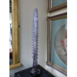 AN INTERESTING CAST ALLOY SAWFISH ROSTRUM. H.64cms.