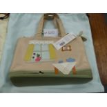 RADLEY SMALL PICTURE GRAB HANDBAG, HOME SWEET HOME WITH RADLEY LEATHER CREAM, DUST BAG AND CHARM.