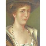 19th.C.CONTINENTAL SCHOOL. PORTRAIT OF A LADY, OIL ON CANVAS, FRAMED. 74 x 59cms.