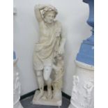 A PLASTER STANDING CLASSICAL FIGURE OF DIONYSUS. H.156cms.