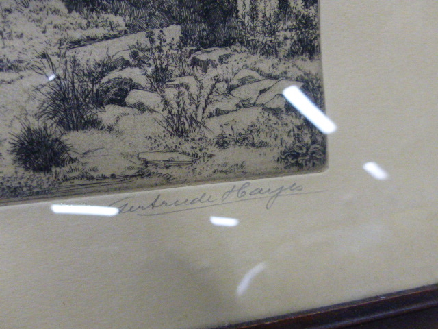 CAMBRIDGE COLLEGE. A SET OF FIVE OAK FRAMED ETCHINGS, EACH PENCIL SIGNED GERTRUDE HAYES TOGETHER - Image 12 of 16