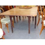 A GEO.III.MAHOGANY GATELEG DROP LEAF DINING TABLE ON SQUARE LEGS. 163 x 114 x H.71cms.