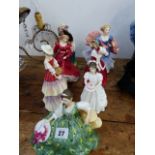 SEVEN ROYAL DOULTON FIGURINES.