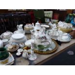 A WEDGWOOD TEA SERVICE, A DOULTON PART TEA SERVICE AND OTHER CHINAWARES,ETC.