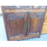 A LARGE FRENCH COUNTRY FARMHOUSE SIDE CABINET.