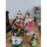 EIGHT ROYAL DOULTON FIGURINES TO INCLUDE THE BALLOON SELLER.