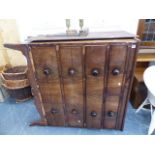 A MAHOGANY CHEST OF DRAWERS FOR RESTORATION.