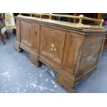 A LARGE ITALIAN WALNUT COFFER.