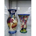 TWO MODERN MOORCROFT VASES 1998 AND 2004.