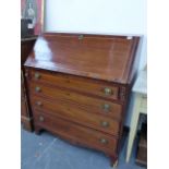 A GEORGIAN MAHOGANY BUREAU.