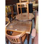 TWO BENTWOOD CHAIRS AND TWO OCCASIONAL TABLES.