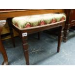 AN EDWARDIAN ROSEWOOD DRESSING STOOL.