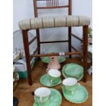 A PARAGON TEASET AND AN EDWARDIAN BEDROOM CHAIR.