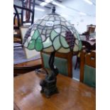 AN ART NOUVEAU STYLE LAMP.