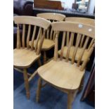 A SET OF KITCHEN CHAIRS.