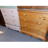 TWO PINE CHESTS OF DRAWERS.