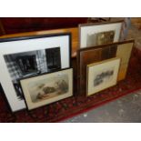 A GROUP OF VARIOUS INTERESTING 19th.C.AND LATER PRINTS AND PICTURES.