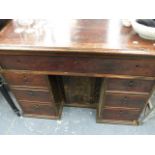 A 19th.C.MAHOGANY KNEE HOLE DESK.