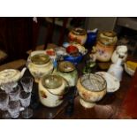 A QTY OF VICTORIAN AND EDWARDIAN BISCUIT BARRELS,ETC.