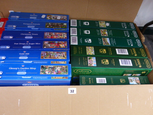 A QTY OF AS NEW 1000 PIECE JIGSAW PUZZLES.