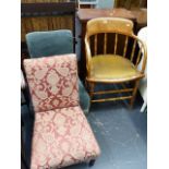 A BOW BACK OFFICE CHAIR AND TWO NURSING CHAIRS.