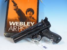 WEBLEY PREMIER MK11 AIR PISTOL 0.22 SERIAL No.345 IN ORIGINAL BOX.