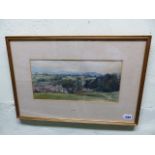 ALFRED WILLIAM RICH. (1856-1921) LUDLOW, SHROPSHIRE, SIGNED WATERCOLOUR. 17 x 35cms.