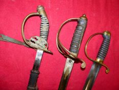 AN IMPERIAL GERMAN INFANTRY OFFICER'S SWORD, DOUBLE FULLERED PLATED BLADE, REGULATION BRASS HILT,