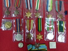 SET OF SECOND WAR CAMPAIGN MEDALS AND STARS TO INCLUDE THE AIRCREW EUROPE STAR.